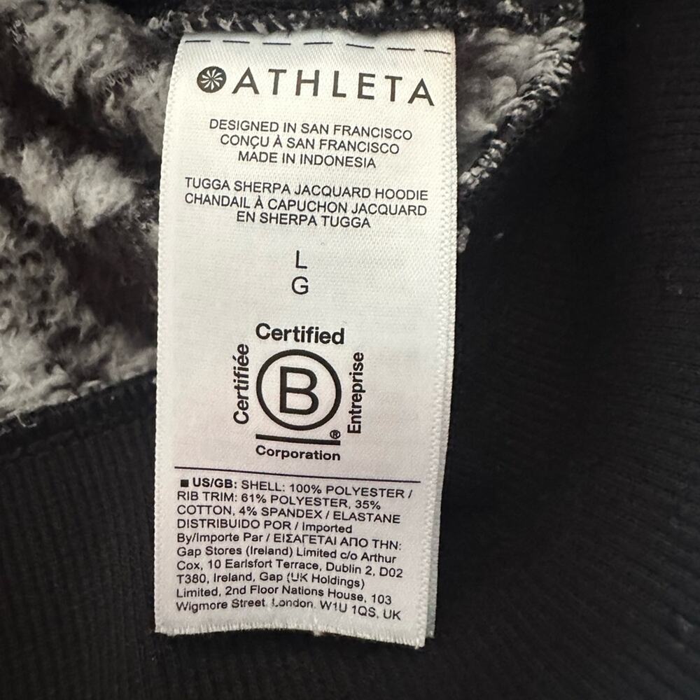Athleta fuzzy hoodie with pockets, size large - Picture 6 of 9